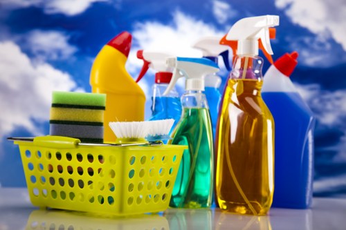 Carpet cleaning safety equipment prepared for a professional cleaning task